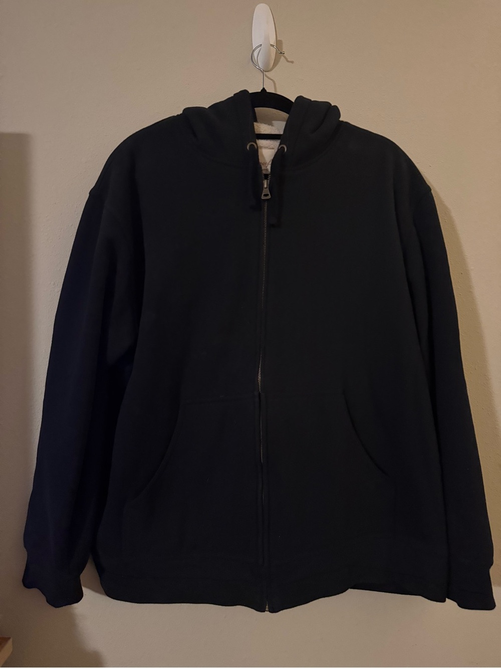 Weatherproof Vintage Sherpa Lined Full Zip Hoodie Black Size L